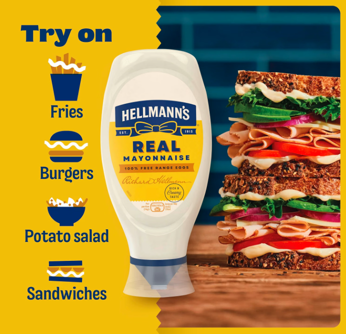 Hellmann's Squeezy Real Mayonnaise Sauce 430ml